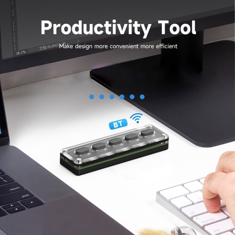 5 teclas teclado personalizado macro programável bluetooth-compatível