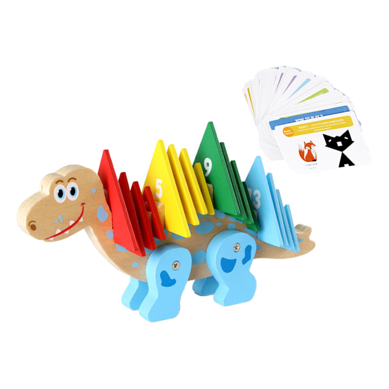 Kids Math Toy Find Developmental Toy Wooden Color Shape Recognition Dinosaur Toy Gift