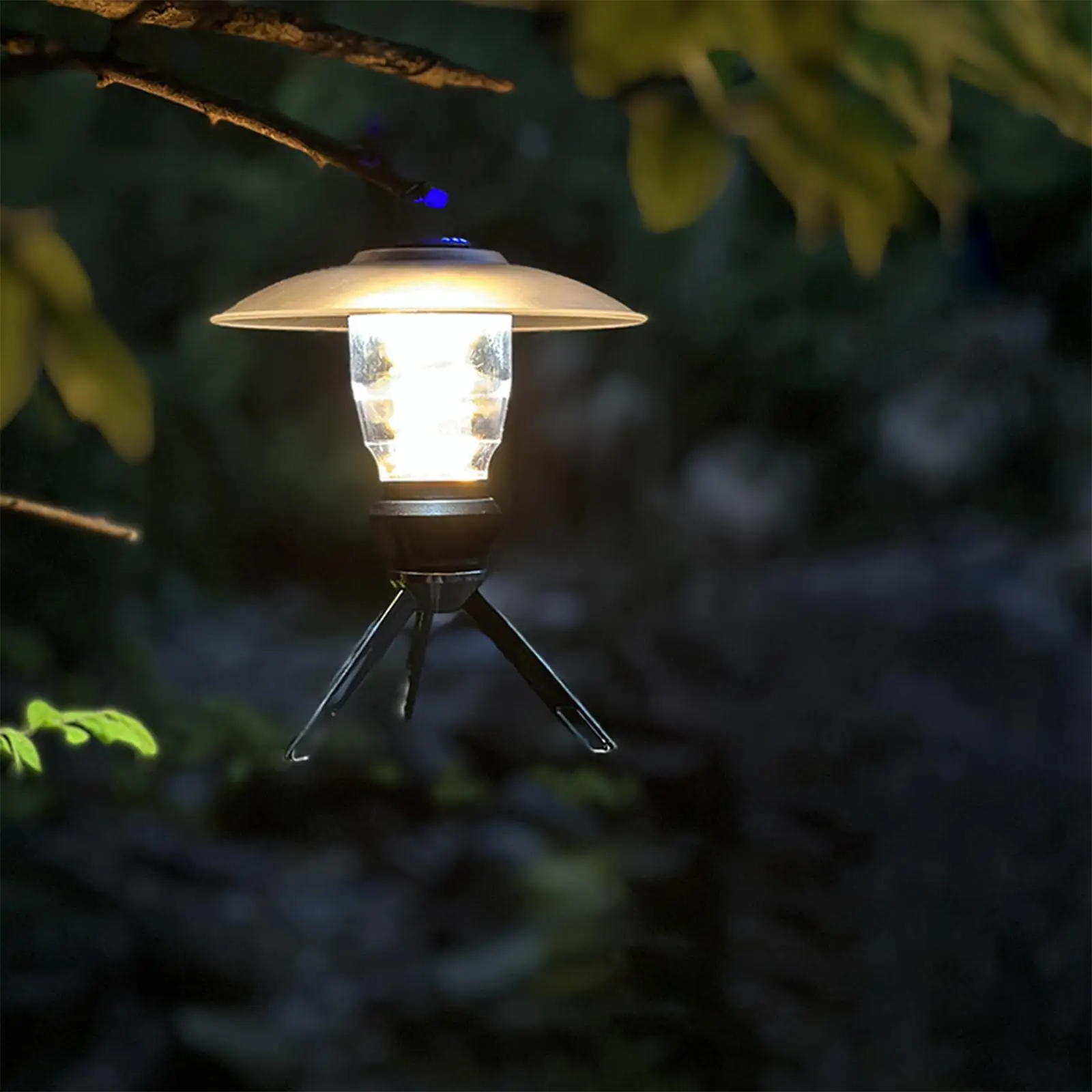 Hanging Tent Lantern Rechargeable 4 Modes Stepless Dimmable with Tripod Camping Lantern for Hiking Camping Power Failure Fishing