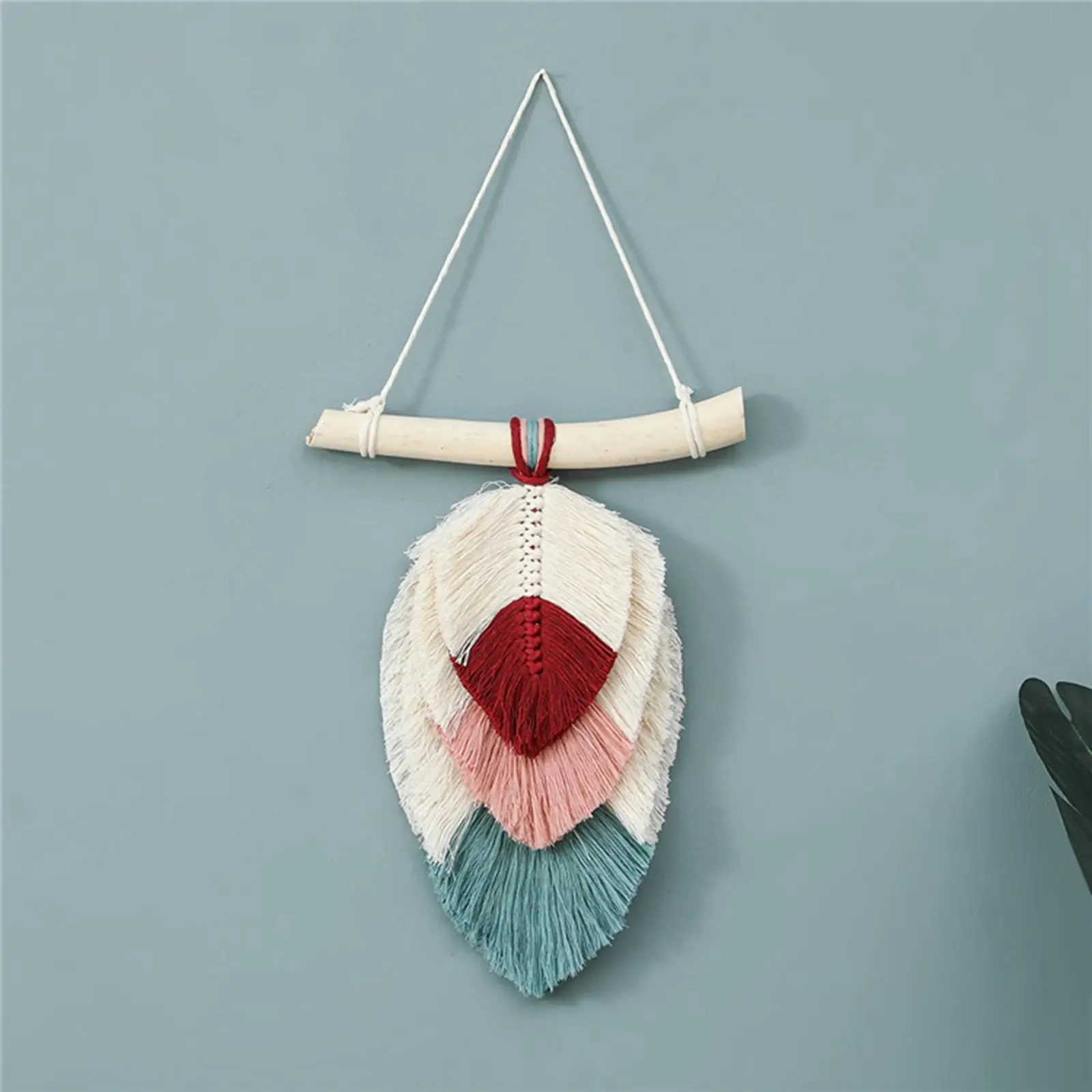 Nordic Macrame Wall Hanging Tapestry Handwoven Wall Art Pendant for Living Room Dorm Bedroom Party Ornament