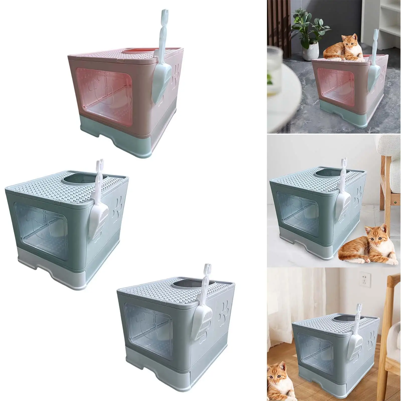 Hooded Cat Litter Box Pet Litter Box Enclosed and Covered Cat Toilet Litter Box