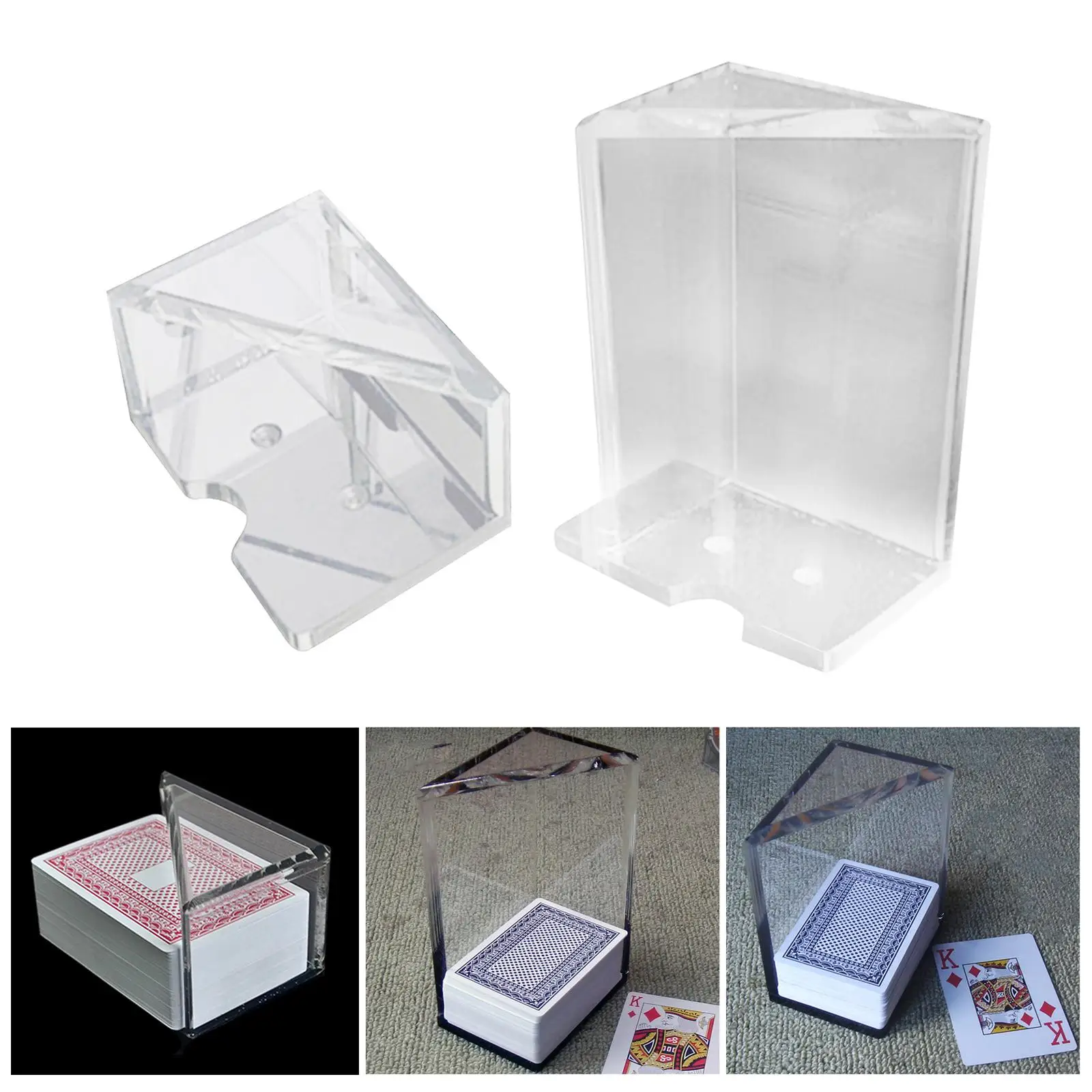 Reject Board Transparent Black Acrylic Base Luxury Layout Poker Rack Playing Cards Board Game for Gaming Games in