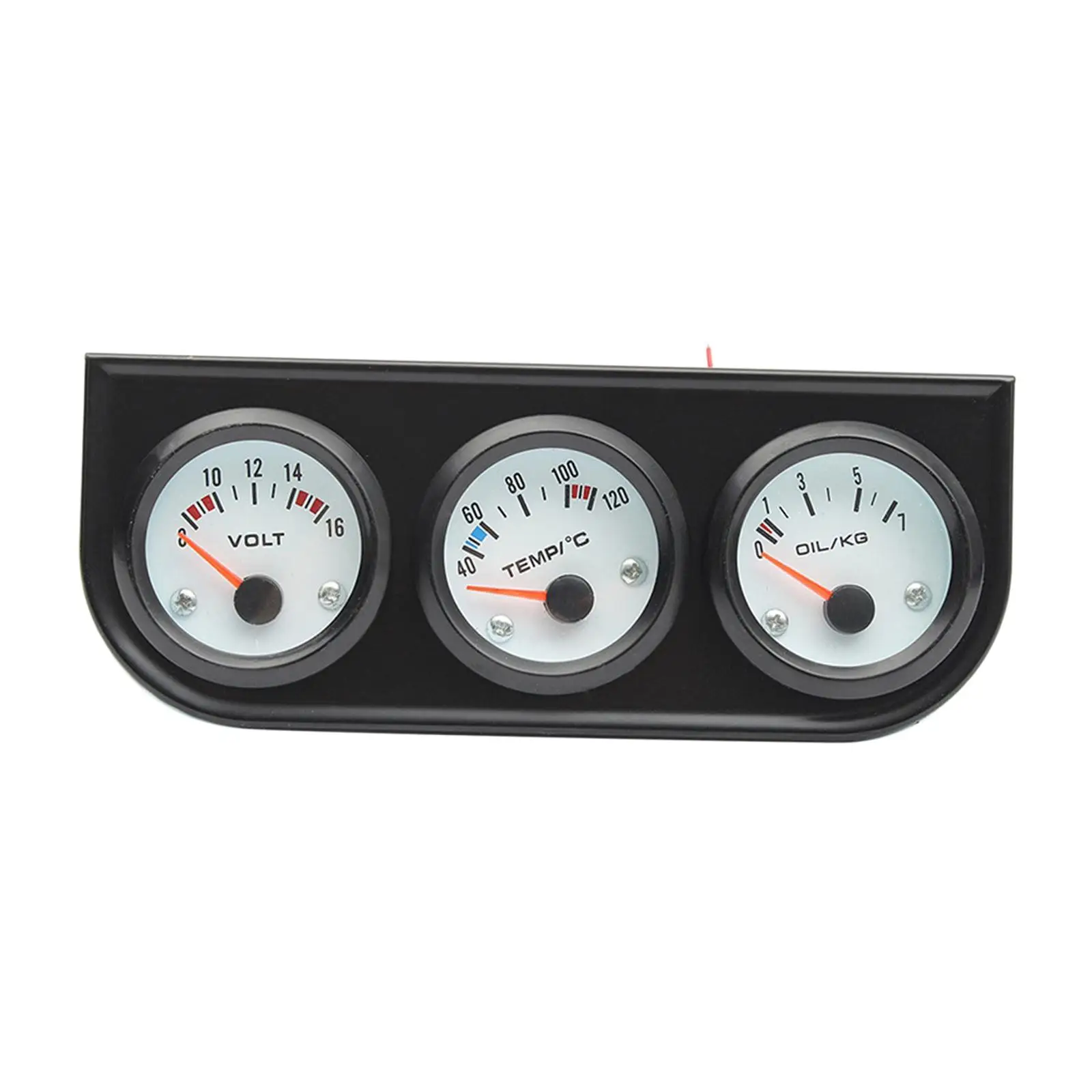 3 in 1 Car Triple Gauge Volt Meter Water Temp Oil Pressure Meter with Bracket Instrument Cluster Accessories