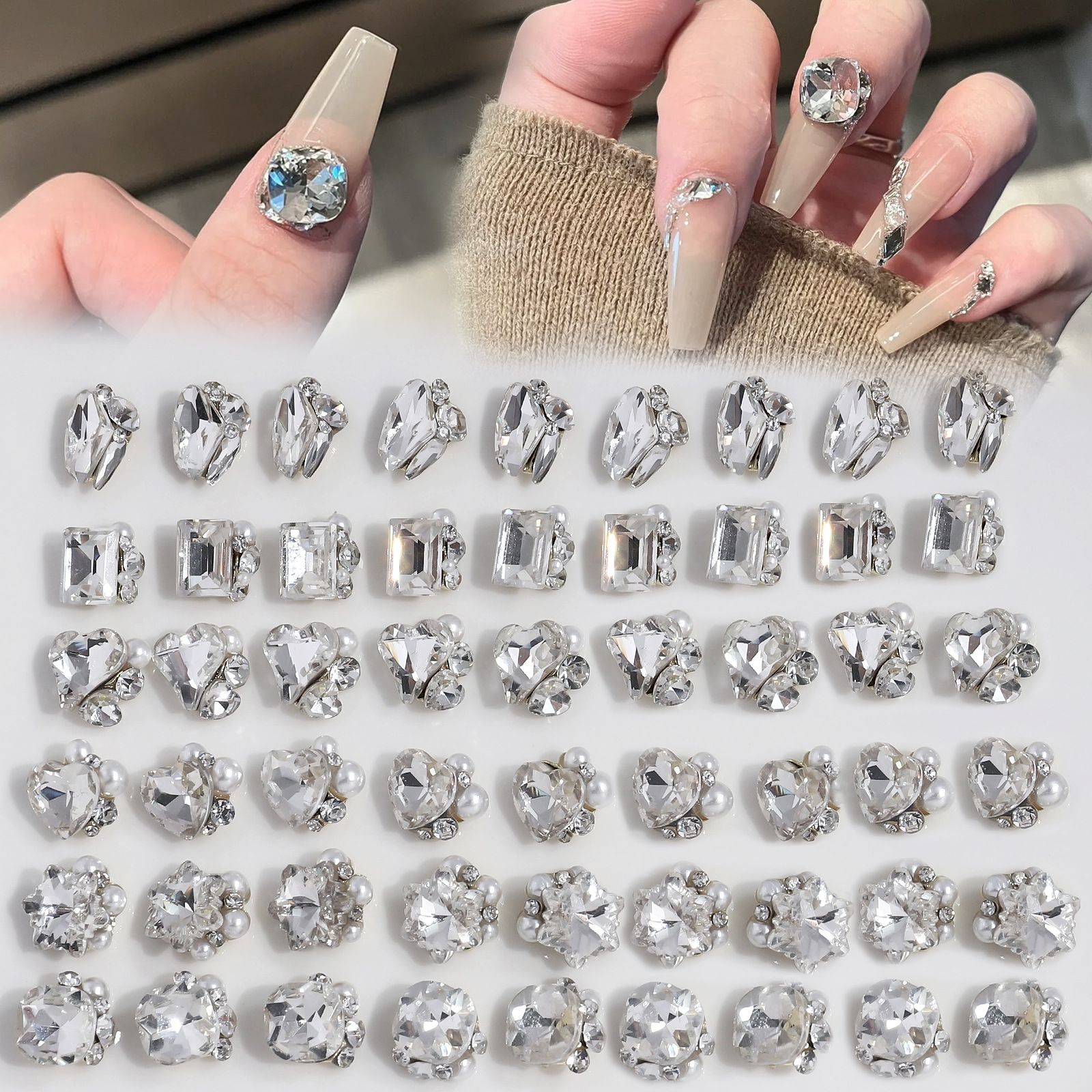 Best of 10pcs Luxury Transparent Diamond Glitter Decoration Flash Rhinestones Glass Gems Stones 3D Charms Crystals Nail Parts Suplies Reviews & Tips