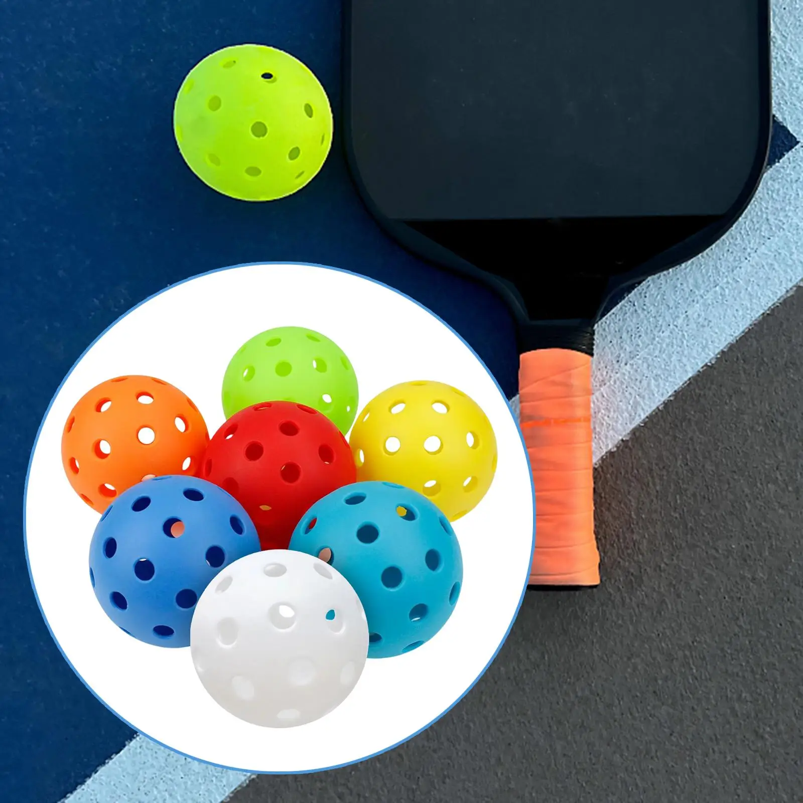 7x Durable Pickleball Balls Professional Quality Pickle Ball 74mm for Indoor Outdoor Sanctioned Tournament Play Adult Practice
