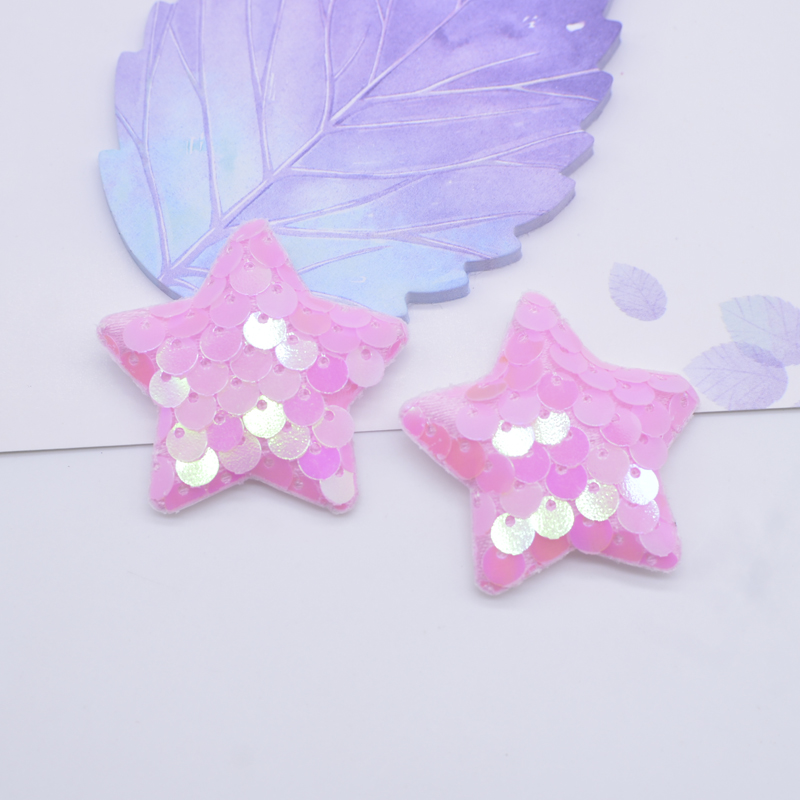 32 Stück 38 mm glitzernde Seaquins-Stern-gepolsterte Applikationen für DIY-Kleidung, Hut, Schuhe, Nähen, Patches, Kopfbedeckung, Haarspangen, Schleife, Dekor – Detail 4