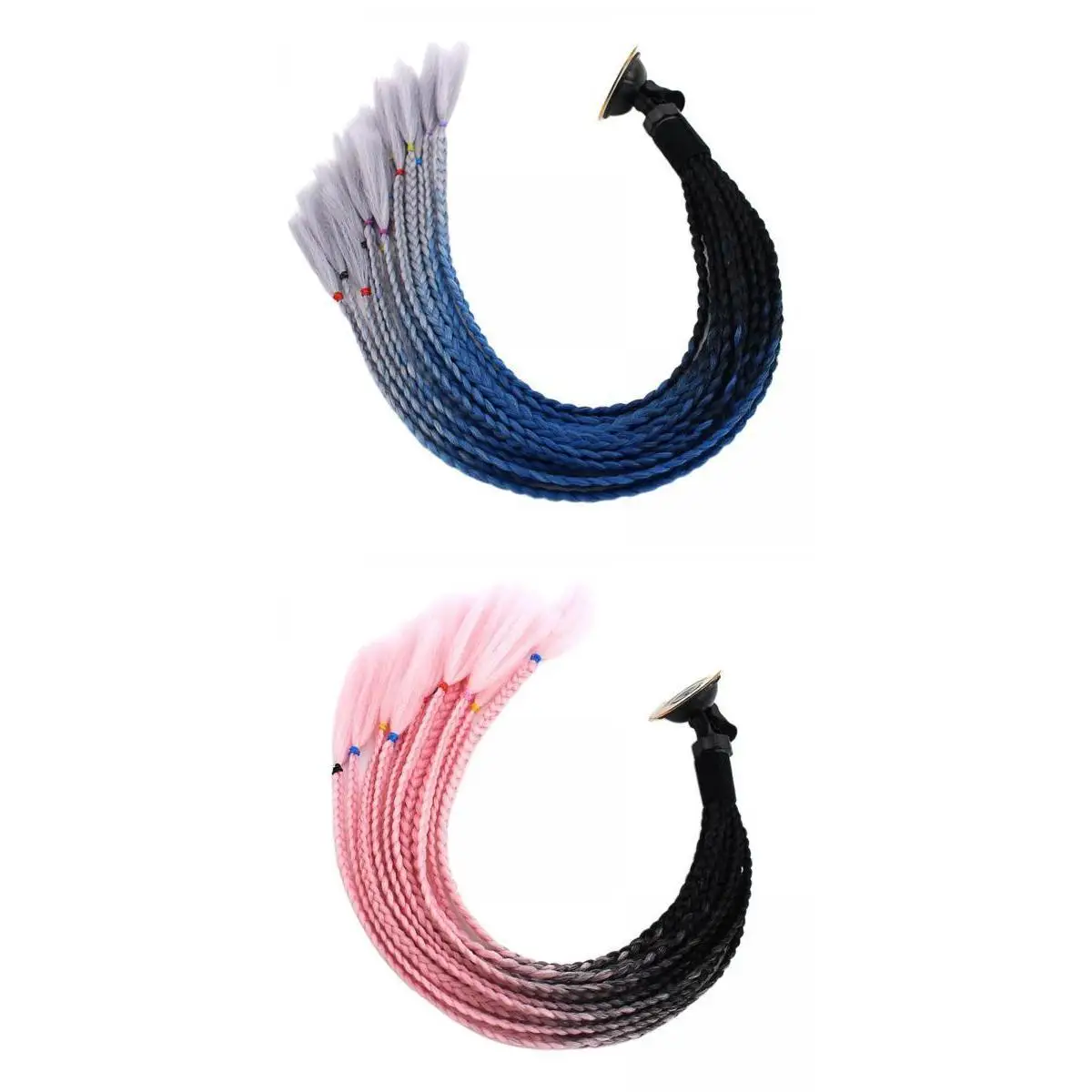 2 Pieces 55cm Hair Gradient Ponytail for Motorcycle