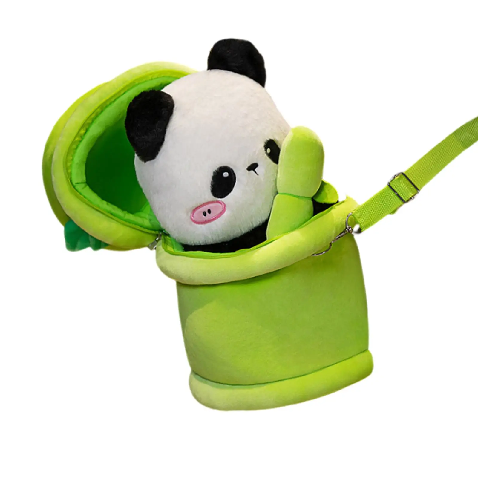 Lovely Bamboo Tube Panda Stuffed Animal Hugging Plush Doll Toys for Birthday