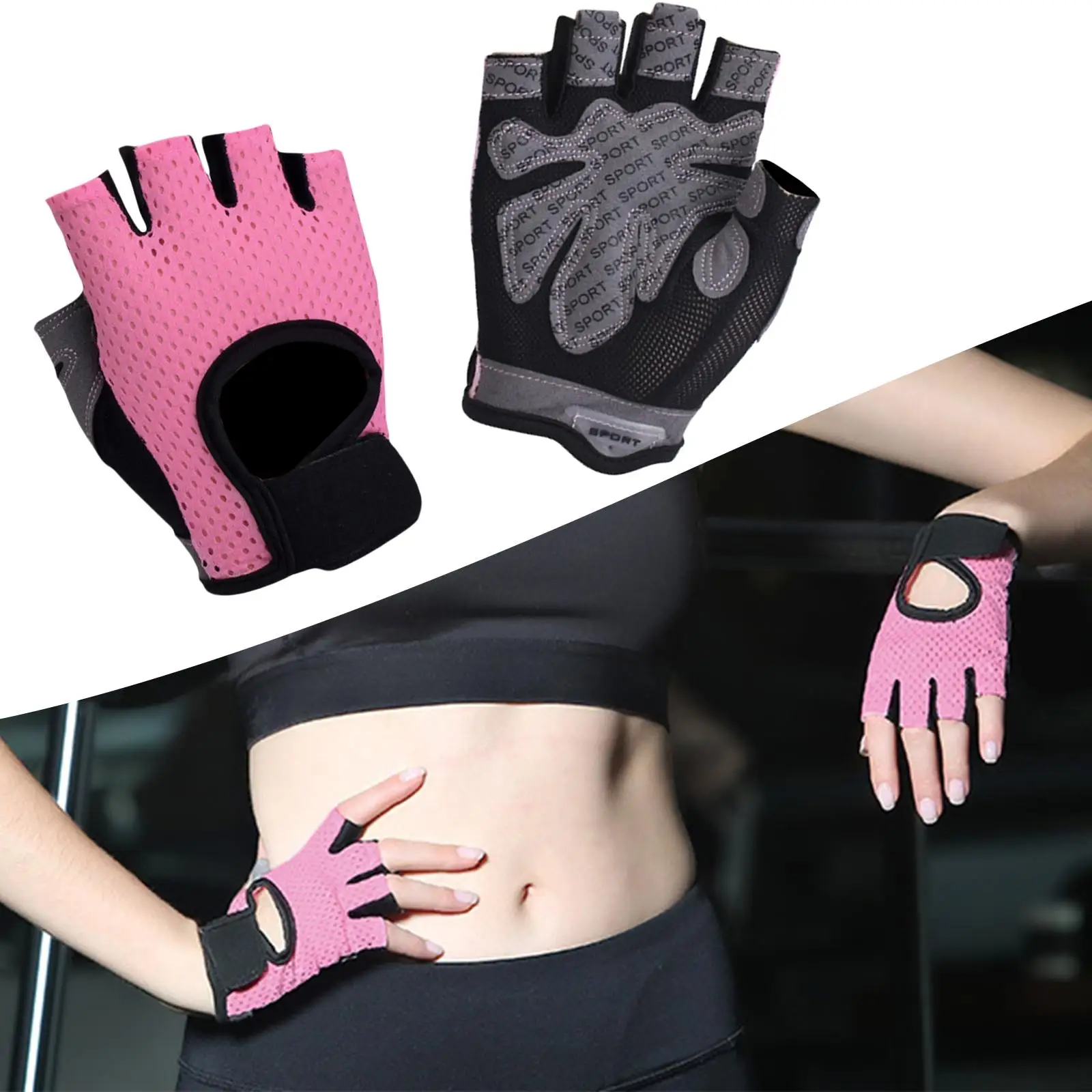Workout Half Finger Gloves Gym Exercise Gloves Outdoor Sports Cycling Gloves Ladies Kayak Work Clothing Motorcycle Women`s