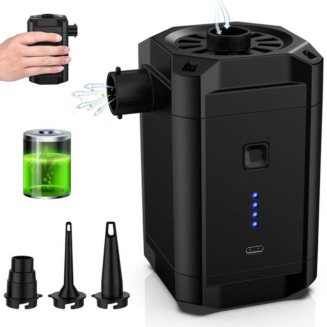 Electric Air Pump Inflator/deflator Pump Rechargeable Air Pump with 3 Nozzles