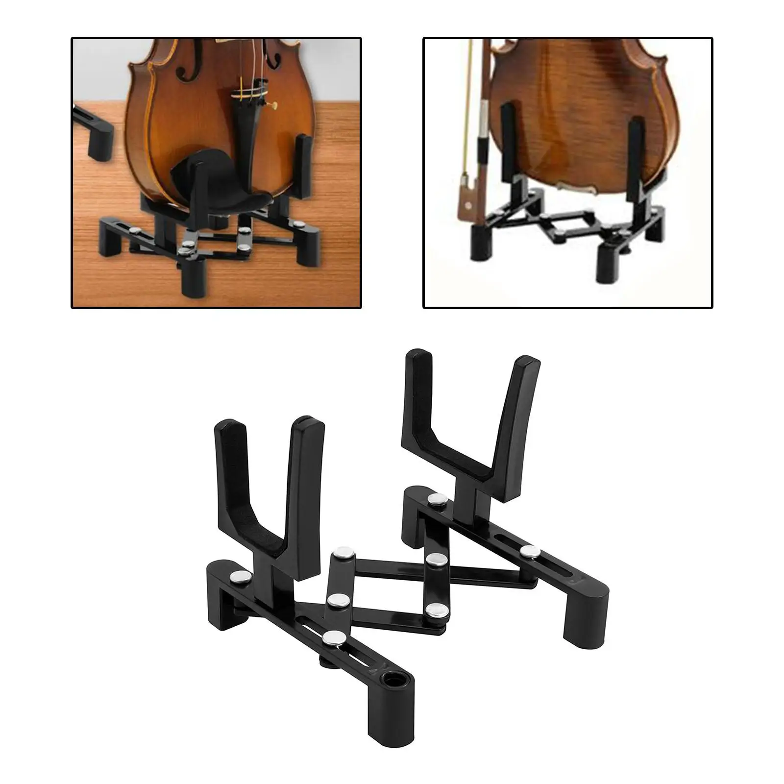 Folding Violin Holder Suppport  Lightweight Floor Stand Portable  Padded Anti Scratches Anti Slip  Violin