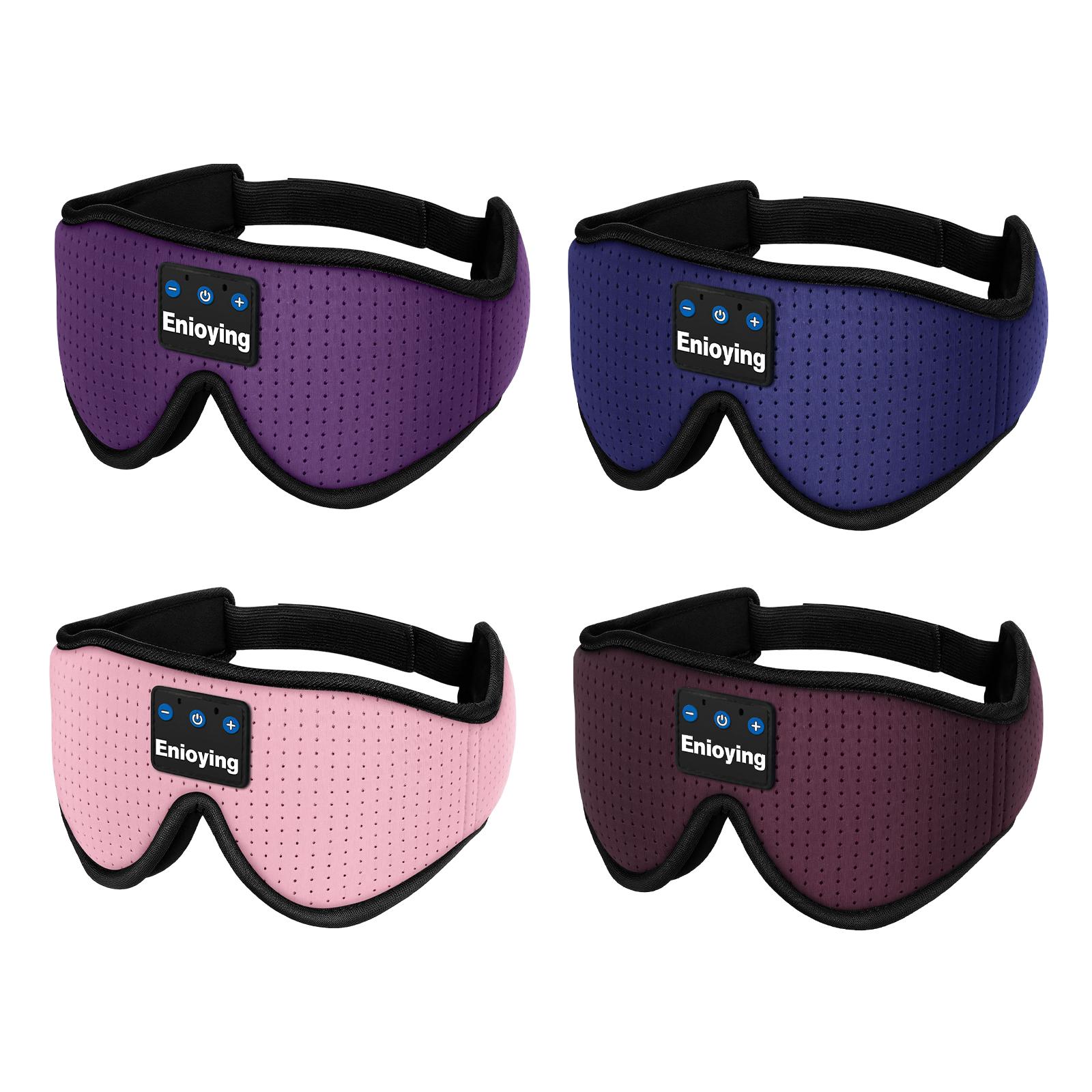 Bluetooth 5.2 Eye Mask Sleep Headphones 3D Sleep Mask Adjustable Breathable Wireless Music Headband Music Play for Travel Office