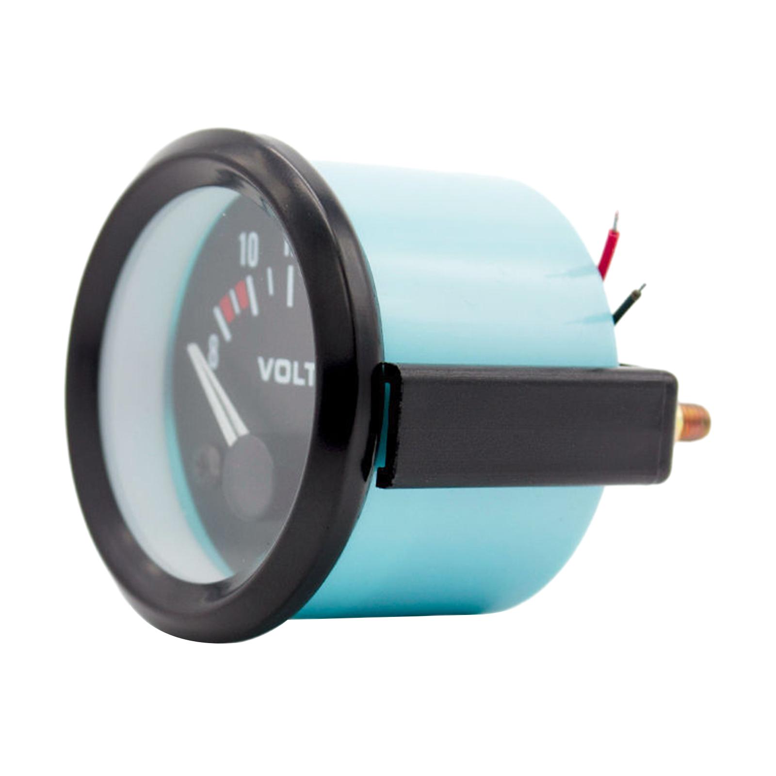 Voltage Gauge with Black Dial and Round Pane 12V DC for Most Car Assembly Modification Convenient Installation Durable premium