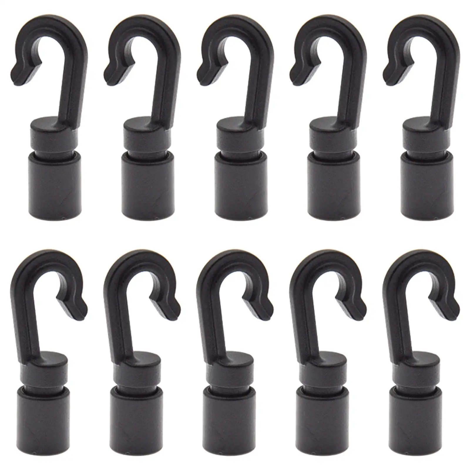 10 Cord Hooks Rope Terminal Ends Plastic for Resistance Bands Kayaks