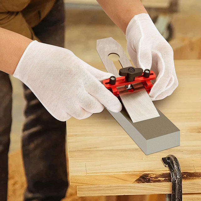 Guide D'Affûtage à Angle Fixe - Pour Burins Et Rabots - Avec Rouleau Large - Aluminium Et Acier - 3