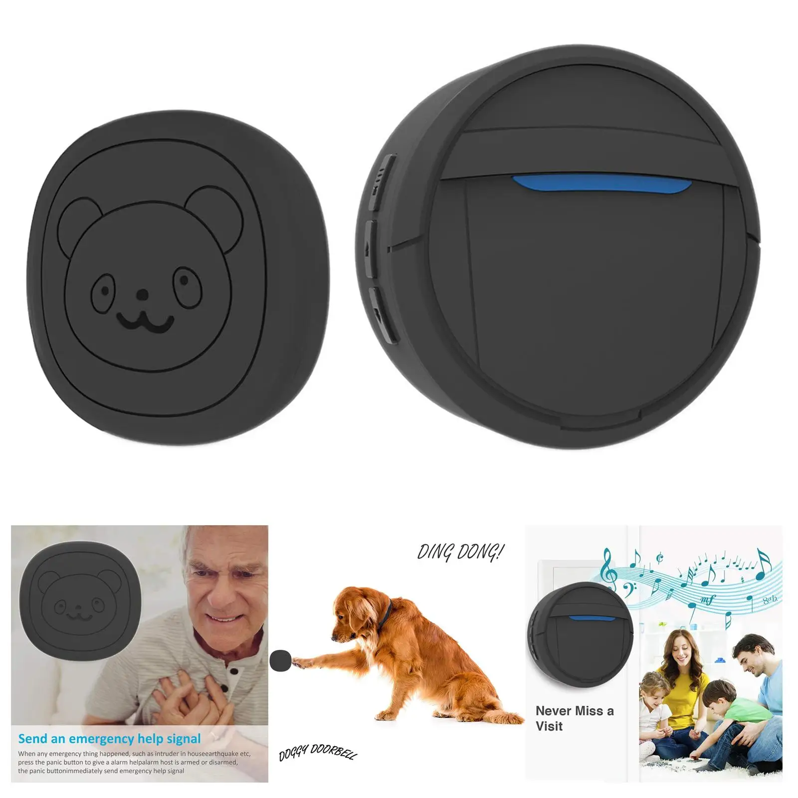 Waterproof Dog Door Bell 984ft Long Range Included Receiver and Transmitter 55