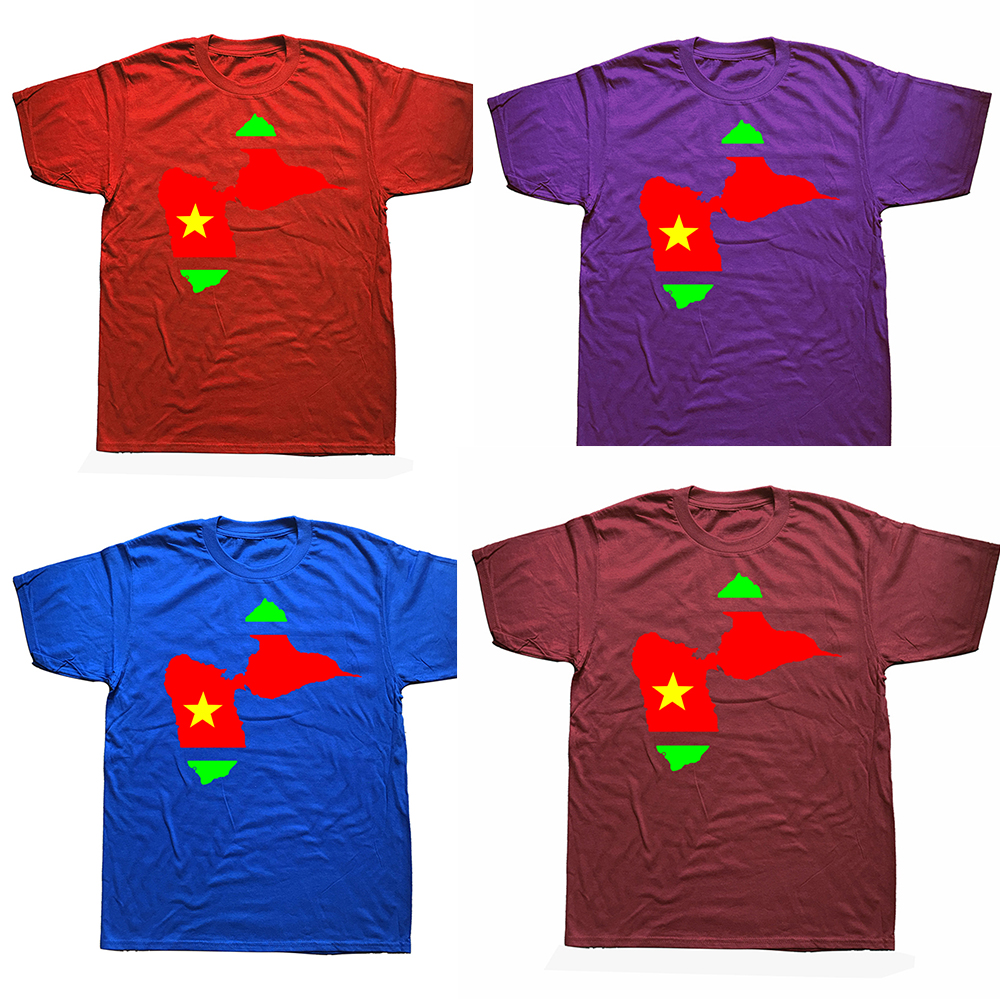 Guadeloupe In Rot Gelb Und Grün T Shirts Baumwolle Streetwear Kurzarm Geburtstag Geschenke Sommer Stil T-shirt Herren Kleidung – Detail 3
