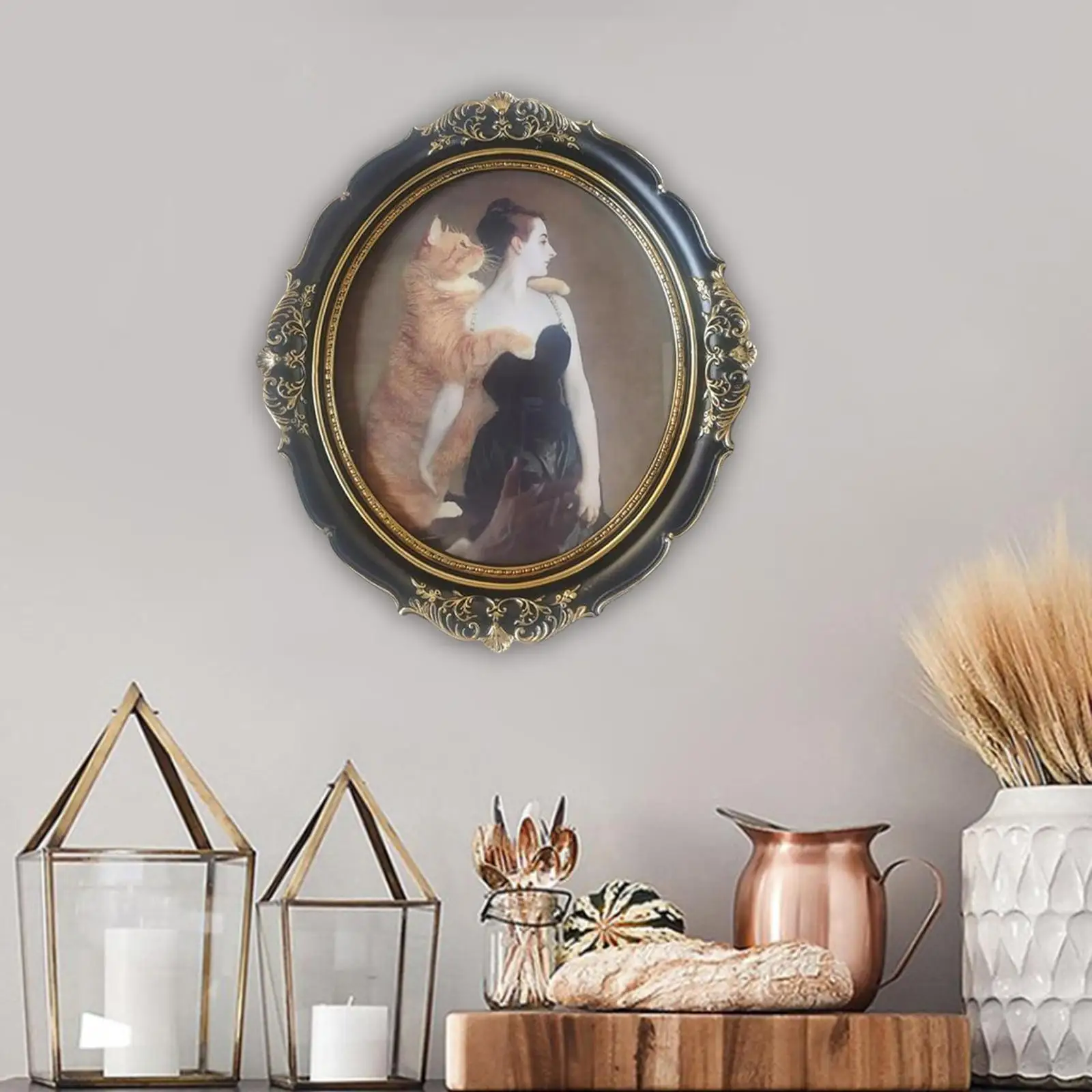 Photo Frame European Retro Style Oval Picutre Frame Desktop Ornaments Home Decor Friend Gift Accessories
