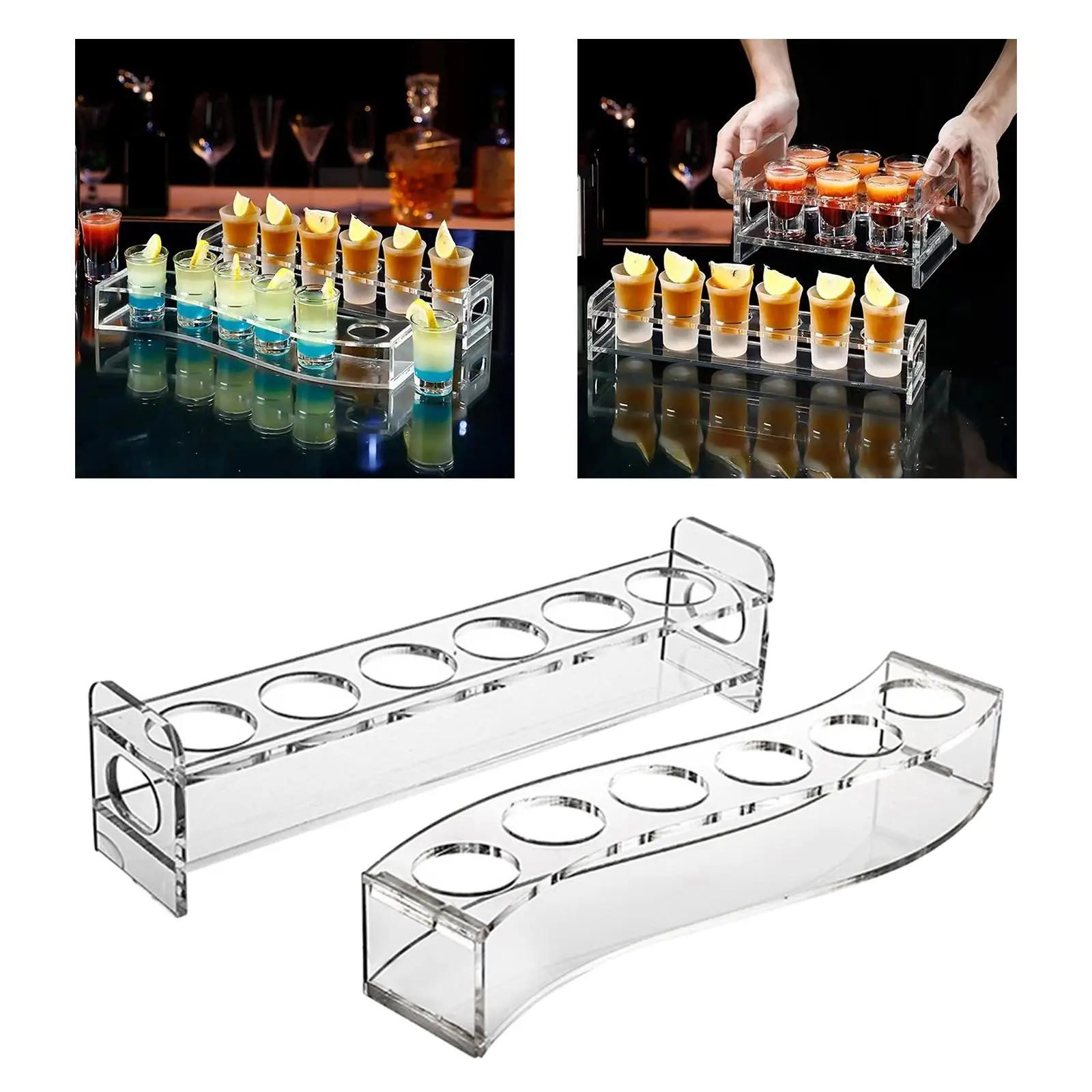 Shot Glass Holder Display Rack Drinks Cup for Restaurant Cabinet Kitchen