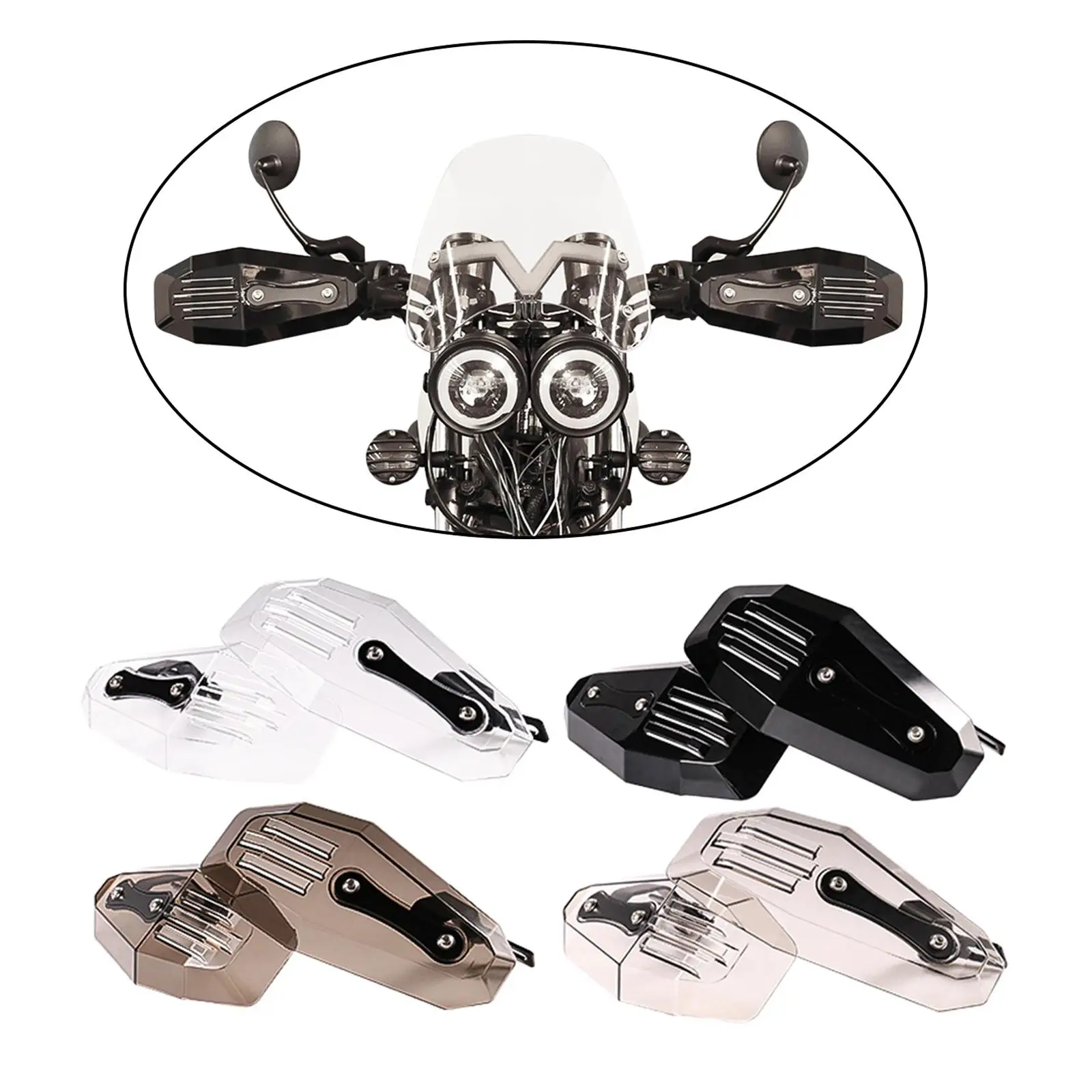 2Pcs Universal Motorcycle Hand Guard Protector Shield for Most Motorbike Motocross Scooter Windproof Handlebar HandGuards