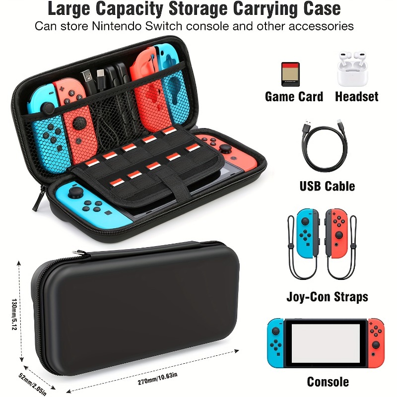 Title 2, Nintendo Switch Cord Storage Bag Portable Water...