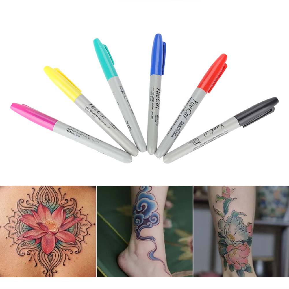 Best of 6Pcs / Set Tattoo Piercing Skin Marker Positioning Pen Permanent Makeup Body Art Beauty Marking Tool Tattoo Accessories Supply Pen Reviews & Tips