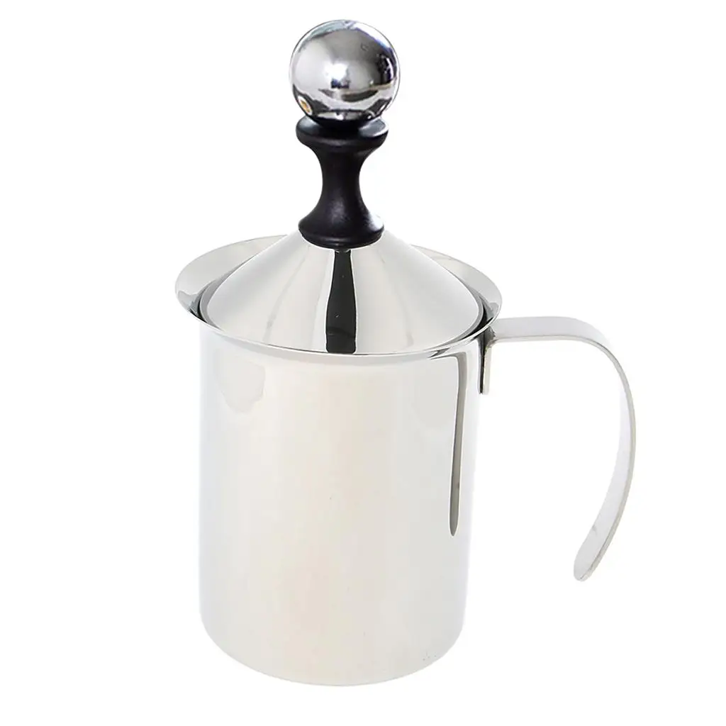 304 Stainless Steel Manual Milk Frother Creamer 500ML  for Cappuccino Coffee