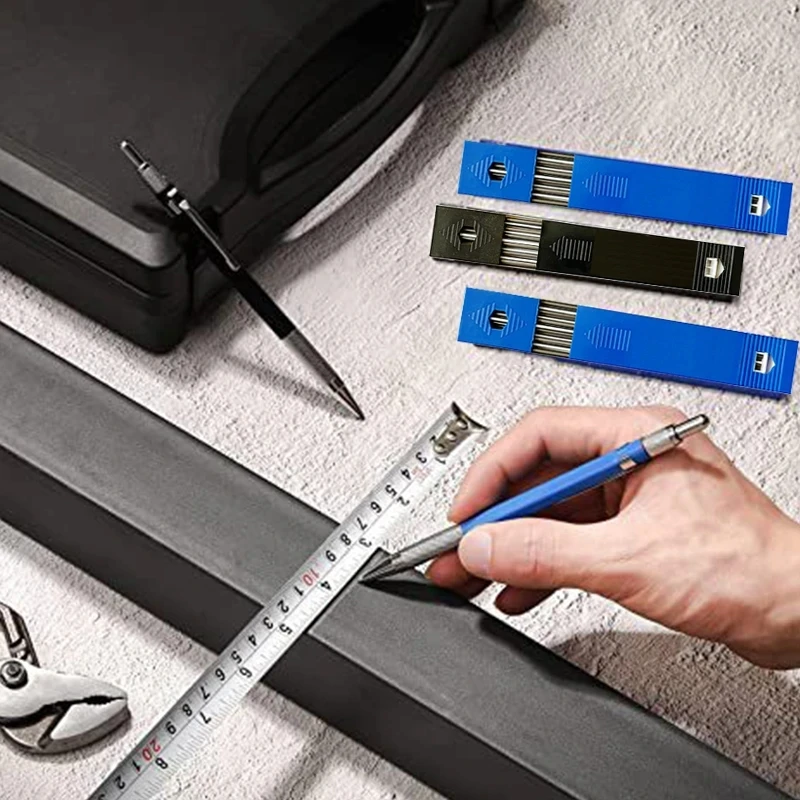 2,0 mm Druckbleistift-Set, 2B, blau/schwarze Mine, Nachfüllungen, Büro, Schreiben, Schule, Kunst, Malerei, Design, Skizzenwerkzeuge, Studenten-Briefpapier – Detail 1