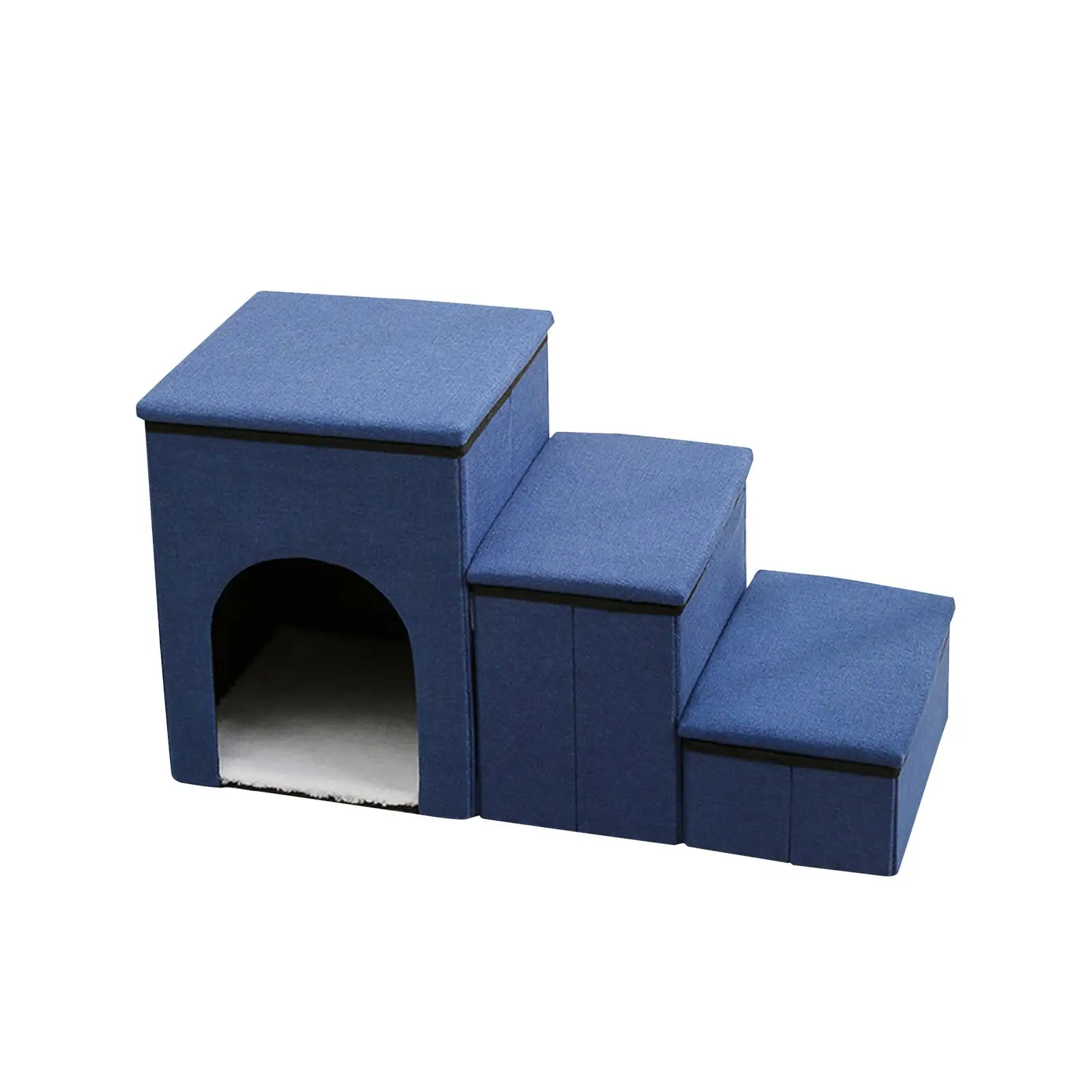 Folding Pet Stairs High Bed Cat Stairs Ladder 3 Steps Dog Steps