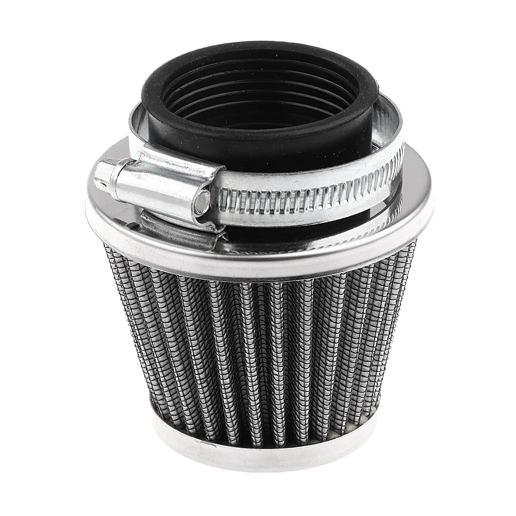 1pc 39mm Cone Air Filter for 50 110 125 150 200 Gy6 Moped Scooter Atv Dirt Motorcycle Stainless steel lens, blue color