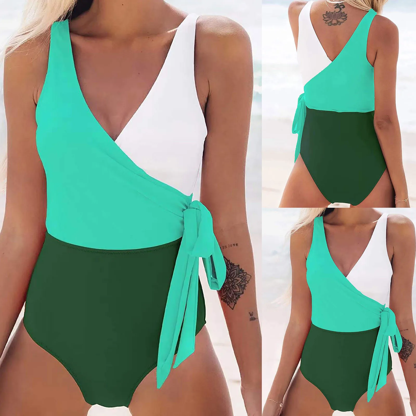 Swimsuit Women 2022 Splicing High Cut One Piece patchwork Swimwear Female Bather Bathing Suit Swim Lady beach bathwear cover up beachwear