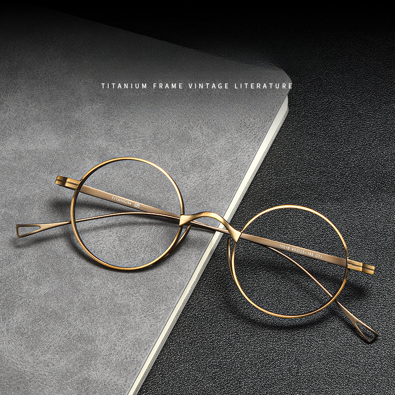 Japanische Reine Titan Brille Rahmen Handgemachte Retro Oval Runde Männer Brillen Frauen Myopie Lesen Brillen Rahmen – Detail 2