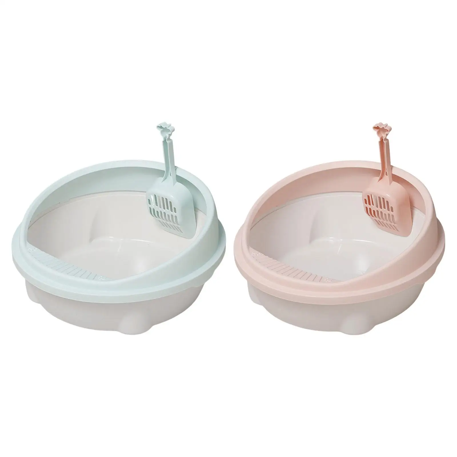 Cat for Indoor Cats, Cat Sandbox Potty Toilet Deep Loo Heightening Round Open Kitty Litter Pan for Kitty Bunny Easy to Clean