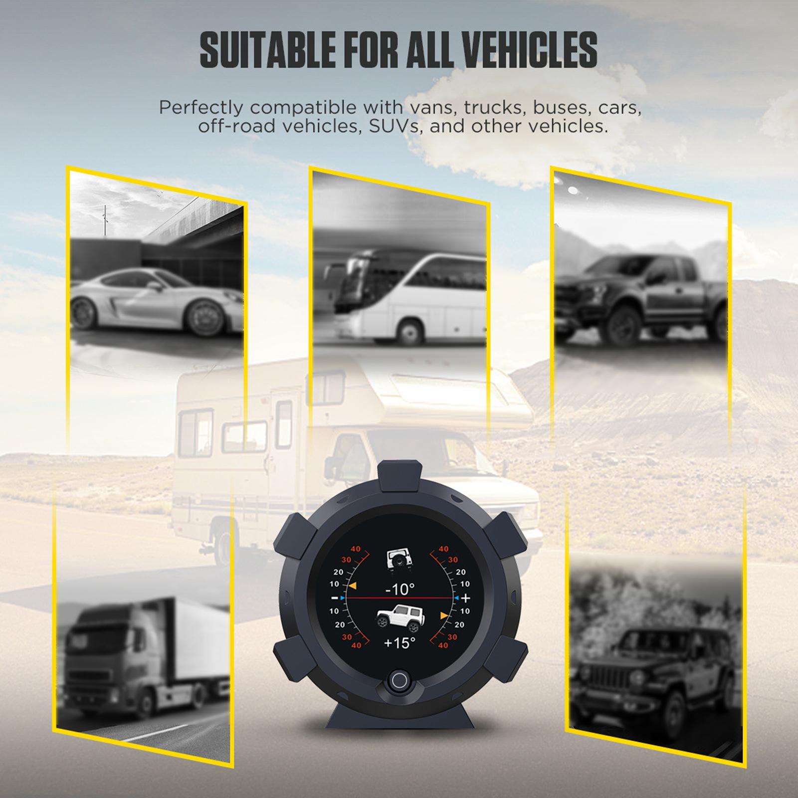 x95 GPS Speed Slope Meter Angle Slop Meter Altimeter Multifunctional HUD Head up Display for Off Road Truck Light Sensor