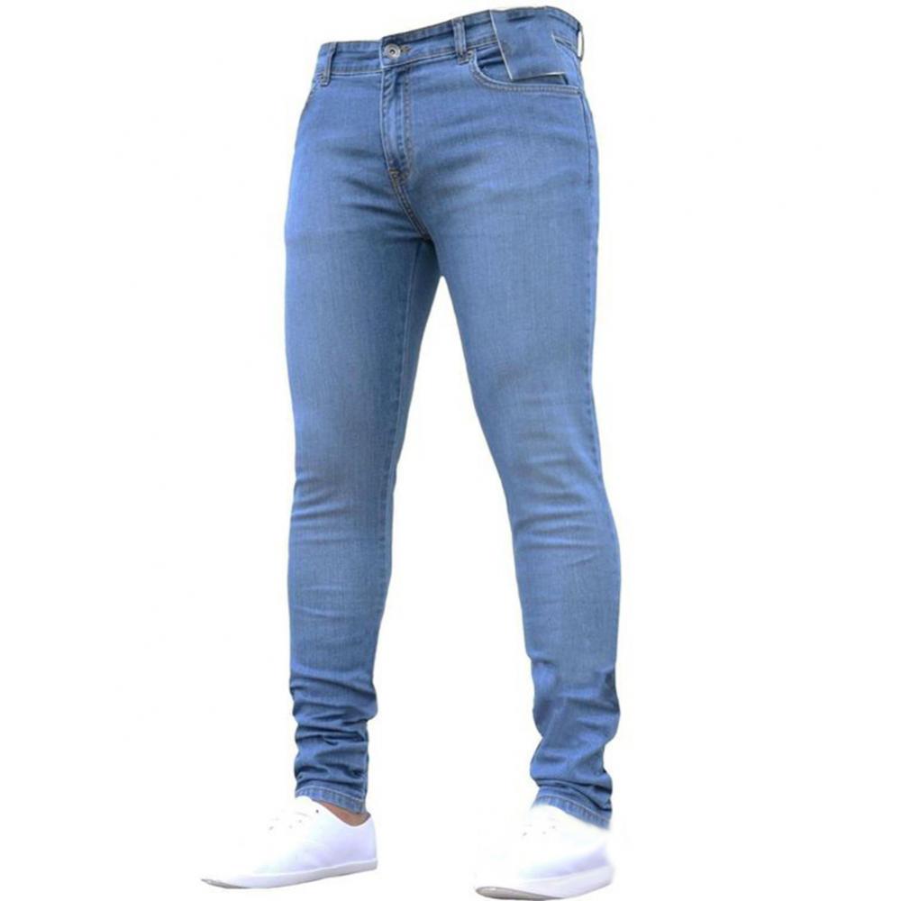 Title 5, Slim Fit Calças Masculinas Longas Moda Skinny J...