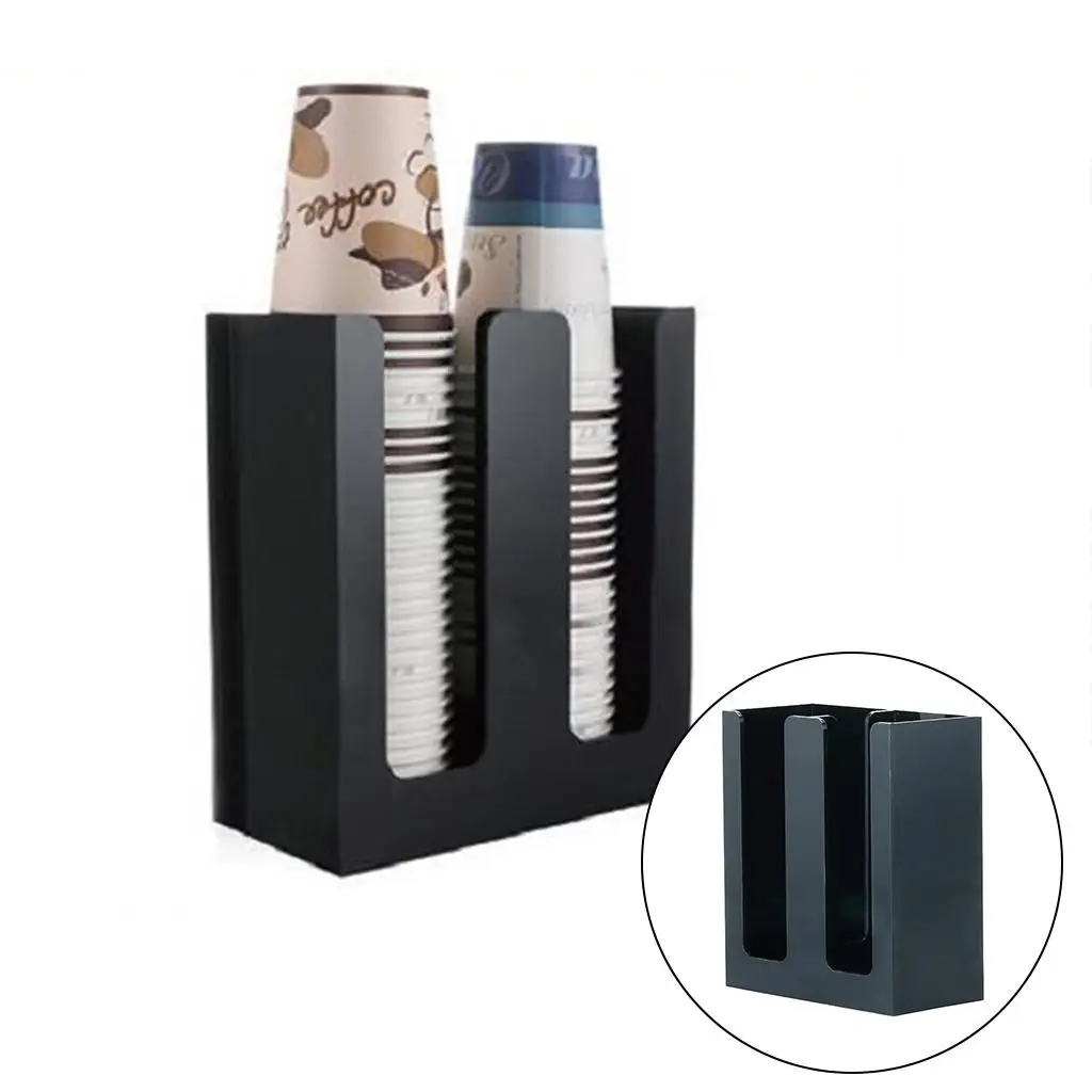Coffee Cup and Lid Holder Organizer Paper Cup Dispenser Storage Rack for Cafe, Bank, Office Breakroom