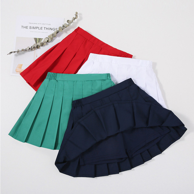 Jupe Plissée Pour Fille - Tissu Polyester Léger - Pour L'école, Quotidien, été - Taille Enfant 2-12 Ans - 8