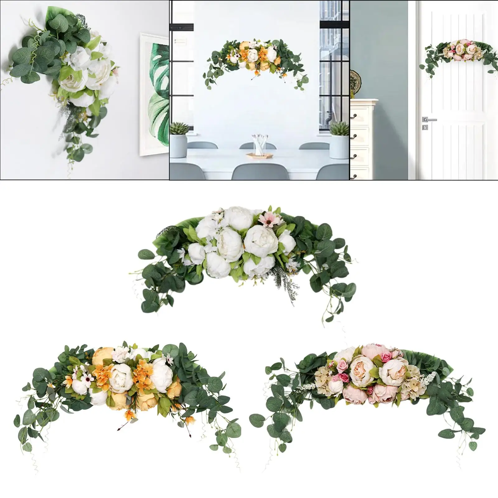 29.5inch Artificial Floral Garland Decorative Swag for Wedding Ceremony Sign