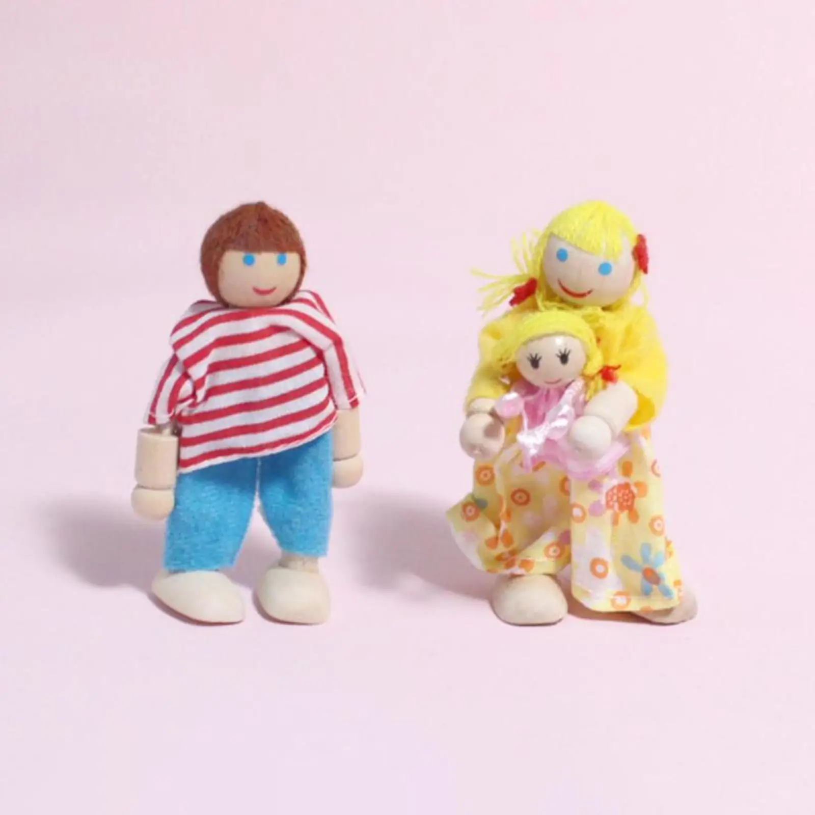 Dollhouse Family Set Dollhouse Dolls Pretend Play Figures, Miniature Doll House Doll Figures, Family Role Play