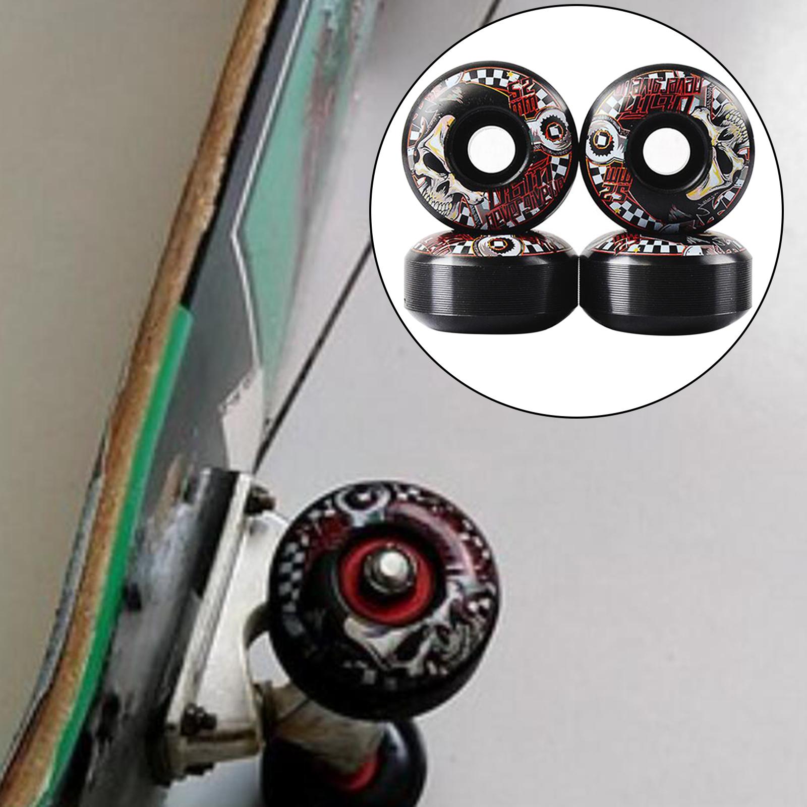 4 Pieces 51D Hardness Skateboard Wheels Outdoor Cruiser Longboard Replacement Wheel Maintain Bearing PU 52mm x 30mm