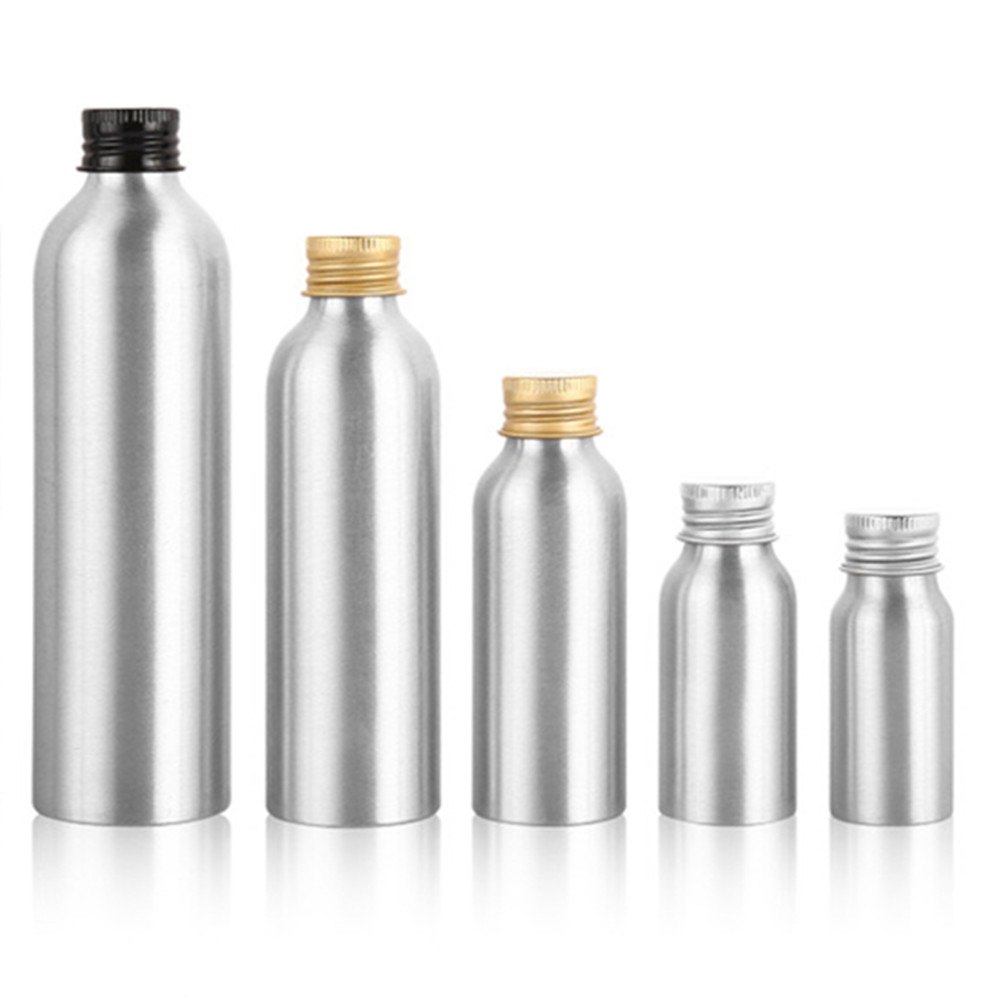 Best of Aluminum Bottles 1oz 2oz 8oz 30 / 50 / 60 / 100ml / 150 / 200nl / 250ml, Empty Round Sliver Metal Bottle With Lined Gold / Silver Aluminum Cap Reviews & Tips