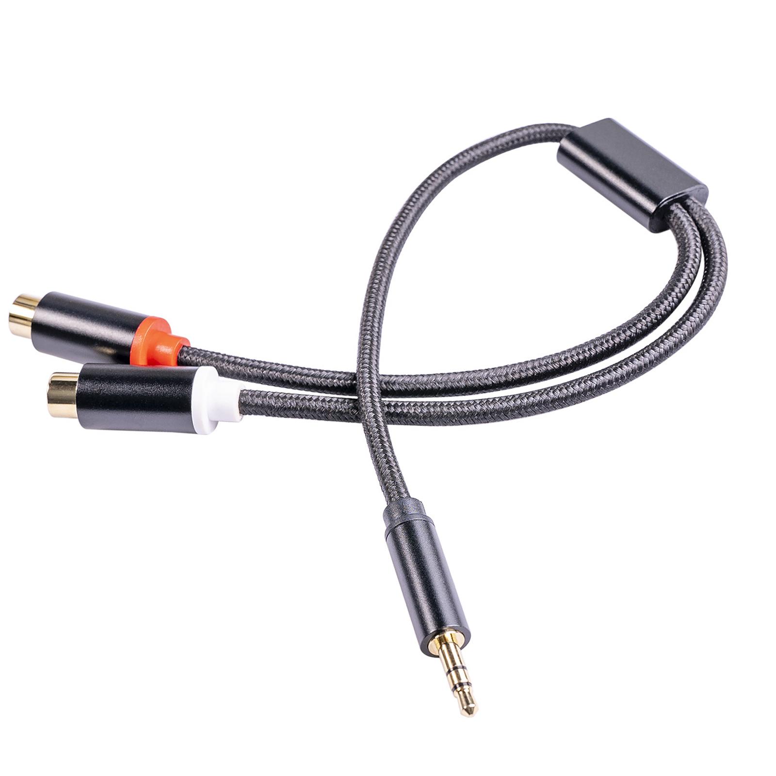 12 inch Stereo Audio Cable Plug and Play Aluminum Foil Braided Gold Plated Y Splitter Connector Jack Cord for Home Theater MP3