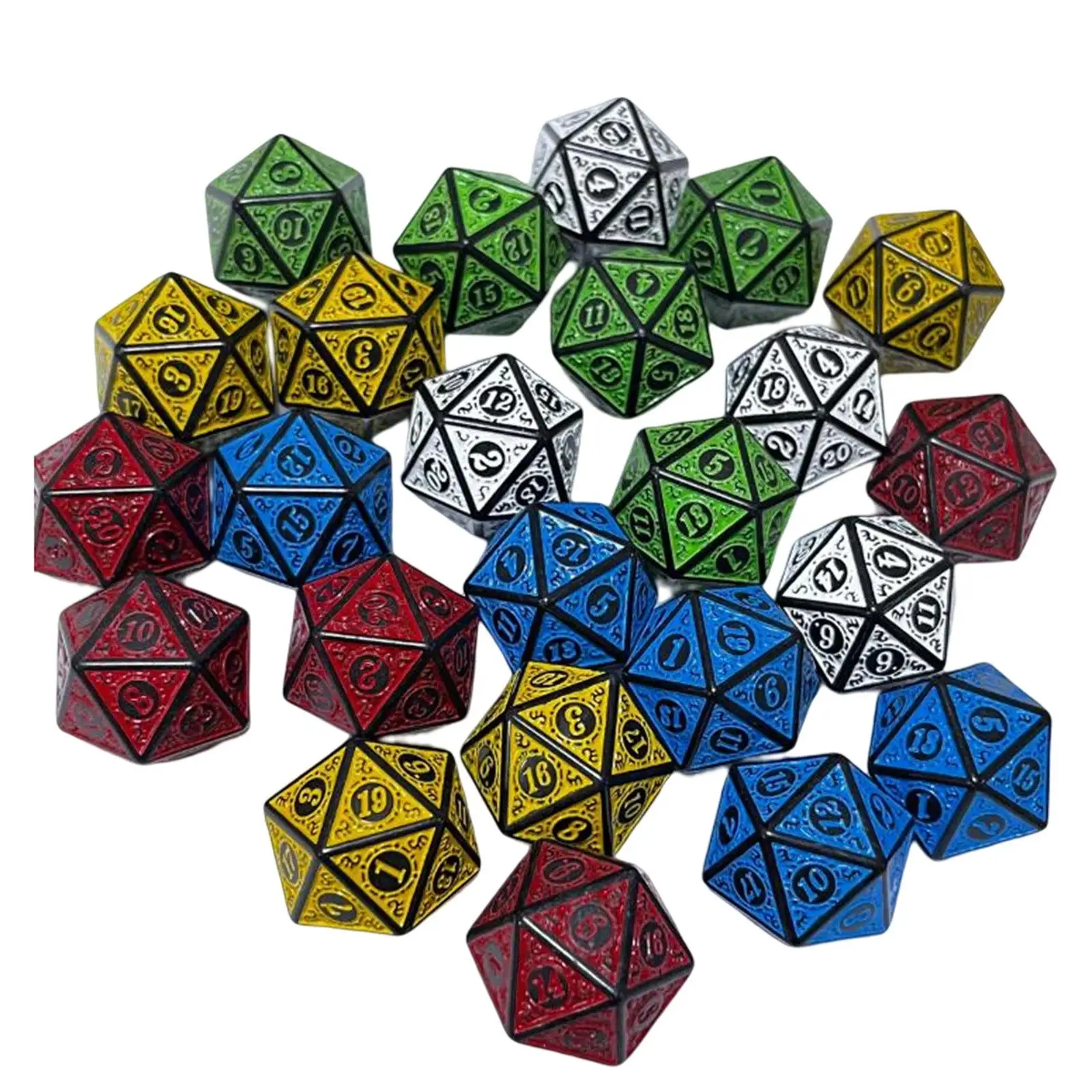 20x Polyhedral Dices Set Entertainment Toys Party Favors Acrylic Dices Dices Games D20 Dices Set for Party KTV Bar Board Game