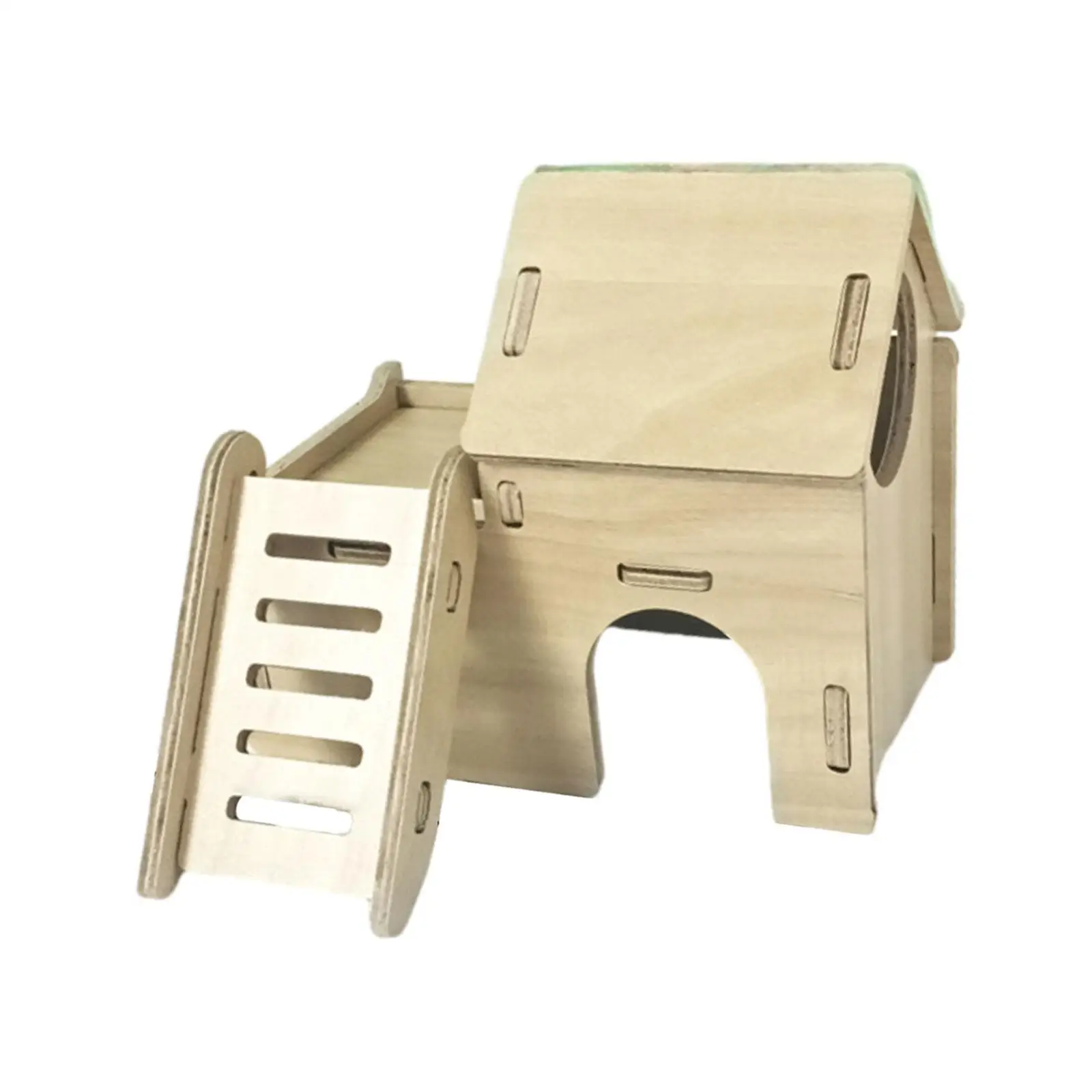 Hamster House and Hideout Cabin Hide Supplies Hut Platform Exploration Toy for Mouse Lemmings Syrian Hamsters Rat Small Pet