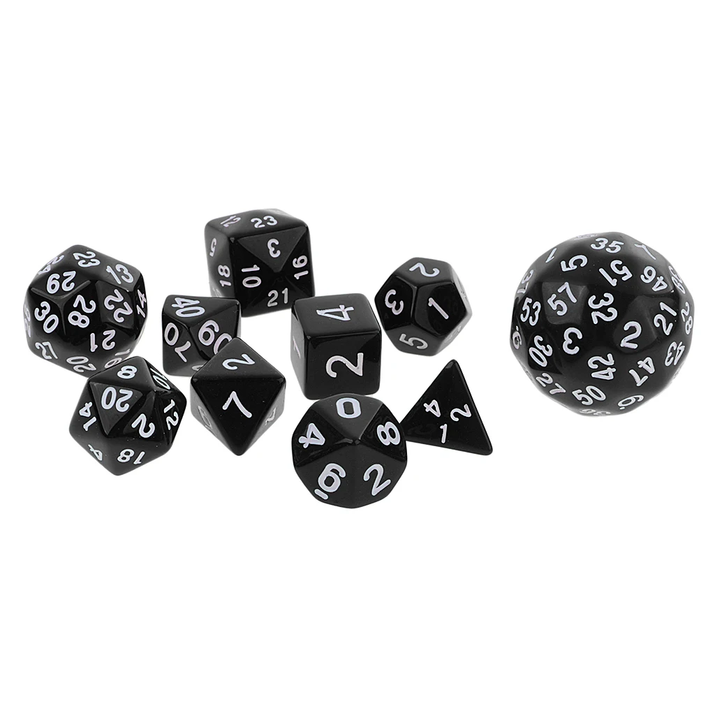 10 Pieces Digital s Multi-sided  Set for RPG Playing Game Toy