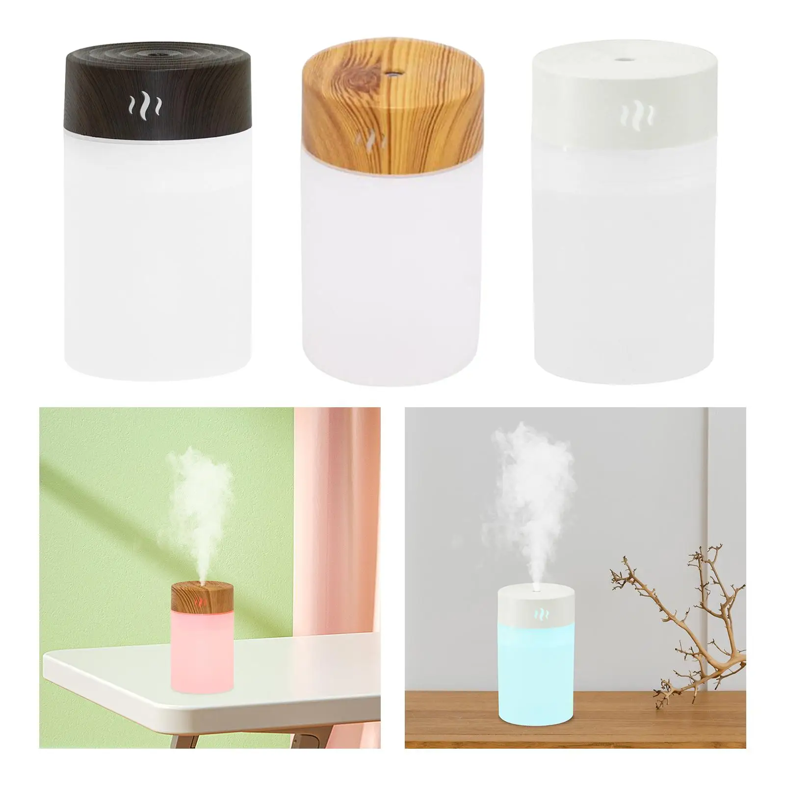 Portable Air Humidifier Car Night Light Low Noise USB Mist Spray for Bedroom Home