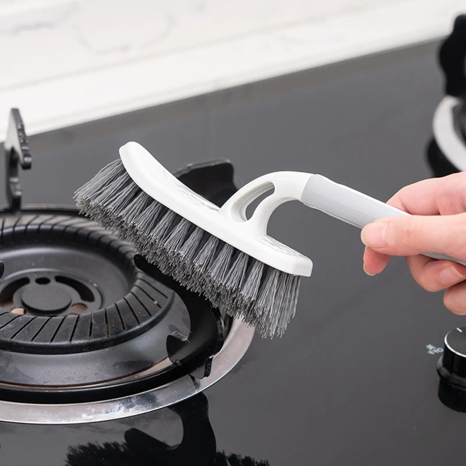 Cleaning Brushes Scrubber with Long Handle Deep Cleaning Tool Tile Seams for Shower Surface Patio Kitchen Sink Bathroom