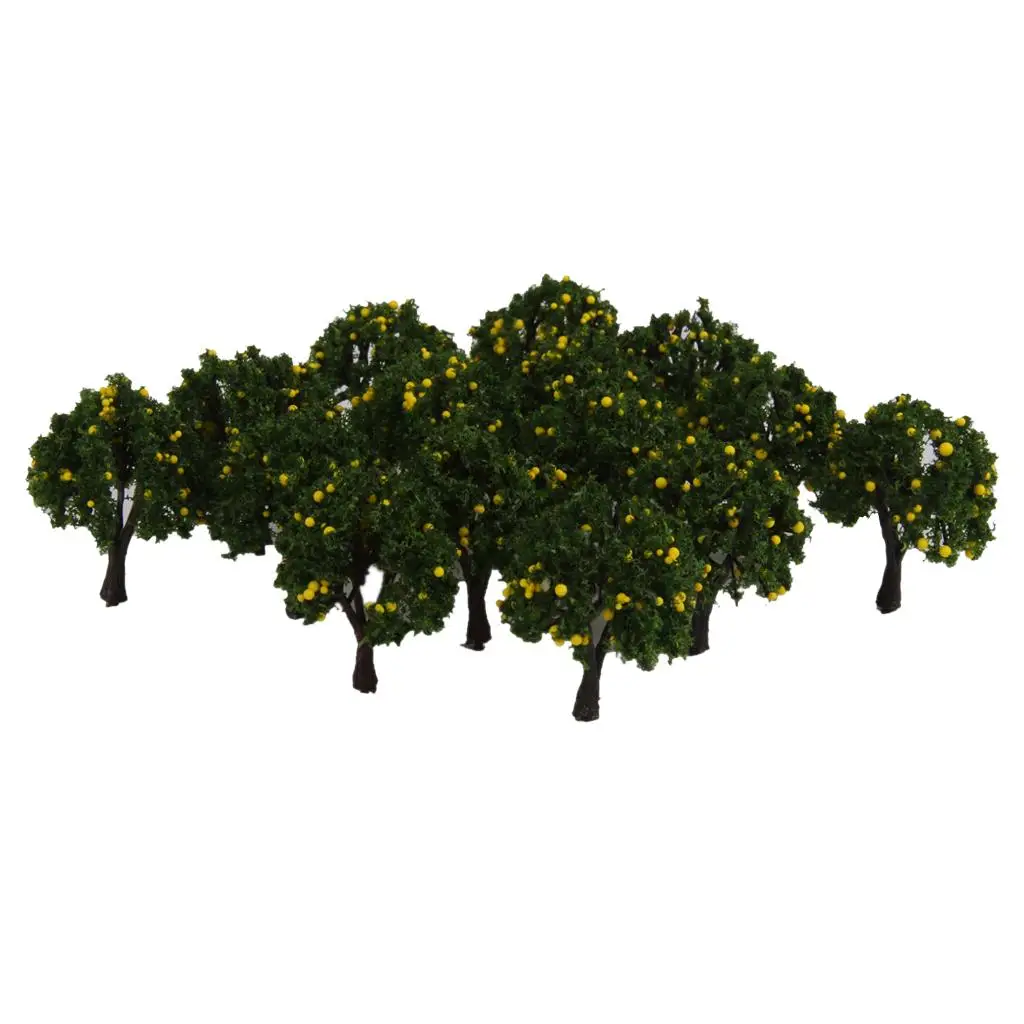 Lot 20 Yellow Fruits Tree Model Train  Diorama Scenery Z 1/300