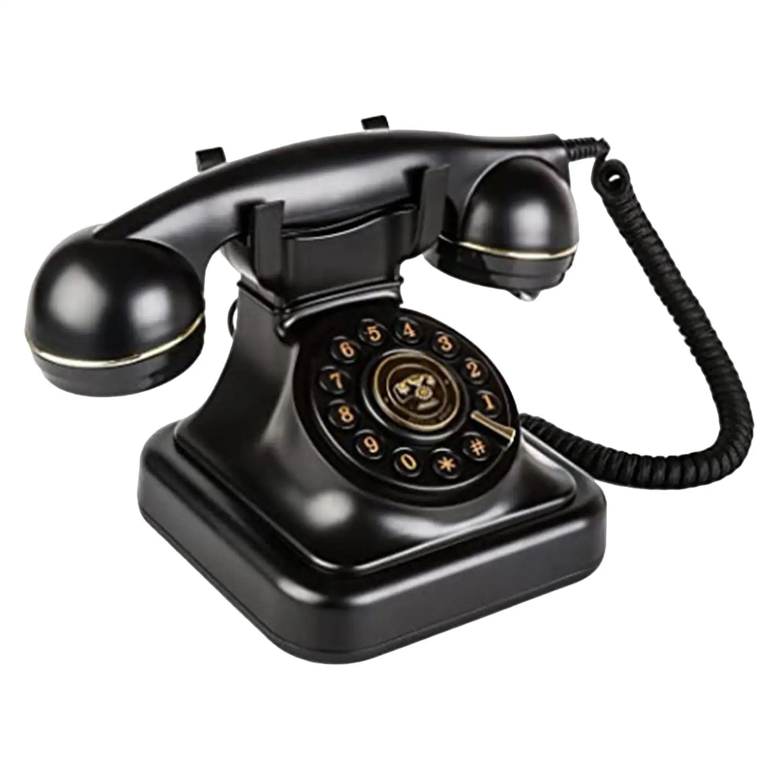 Retro Style Telephone Old Fashion Landline Phones Button Dialing with Adjust Volume Function Classic Home Phone for Desk Decor