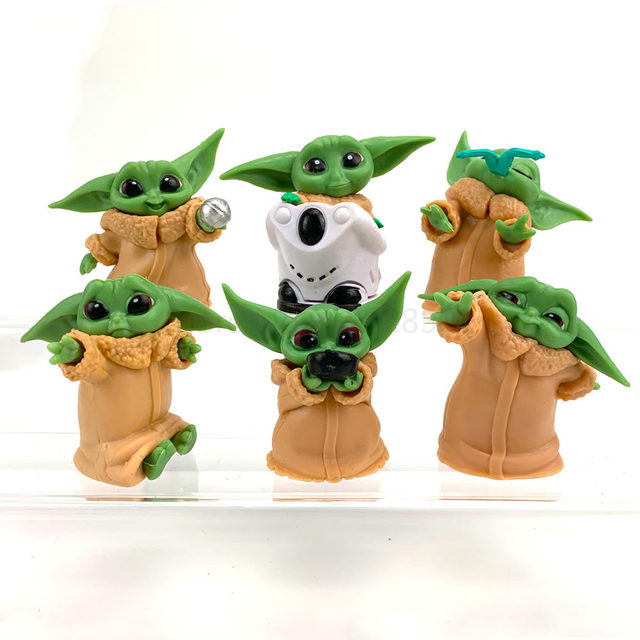 Wanwan 5Pcs/Set Star Wars Mandalorian Baby Yoda Cartoon Action